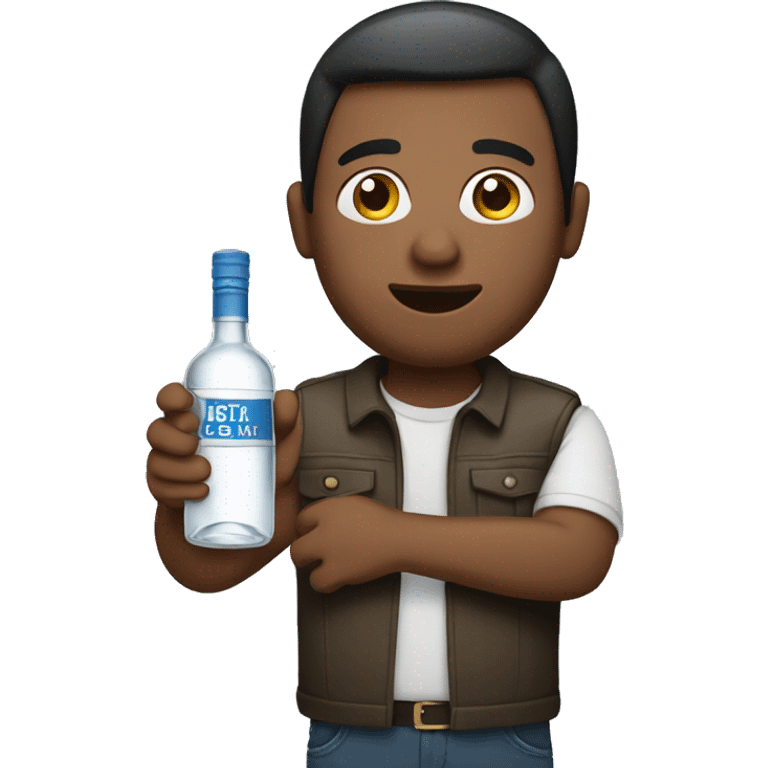 Male holding vodka bottle emoji