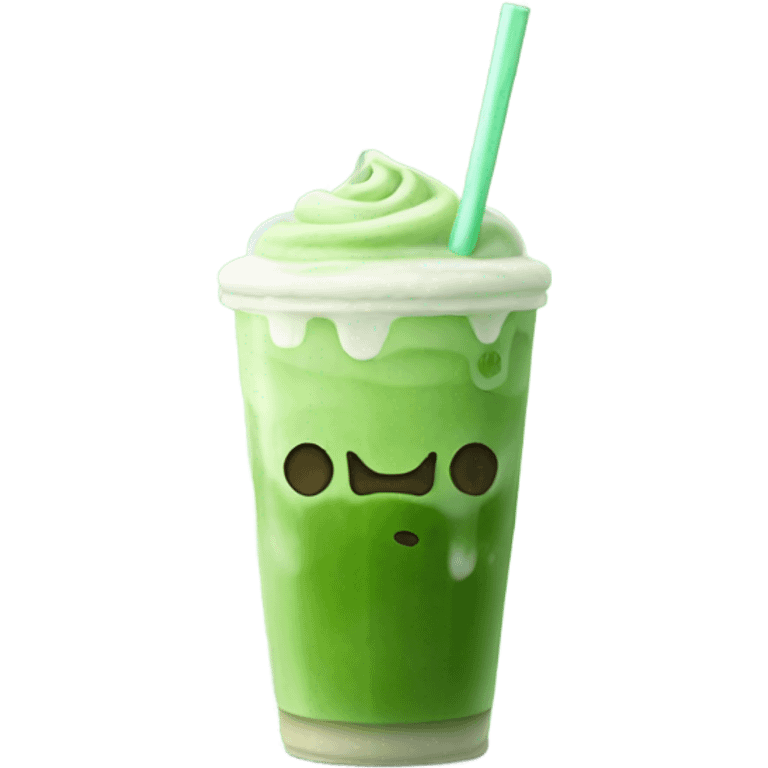 Iced matcha latte emoji