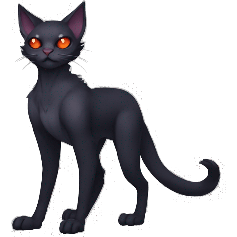 cool edgy fantasy dark-shadow-themed animal vampiric cat hybrid Fakemon full body emoji