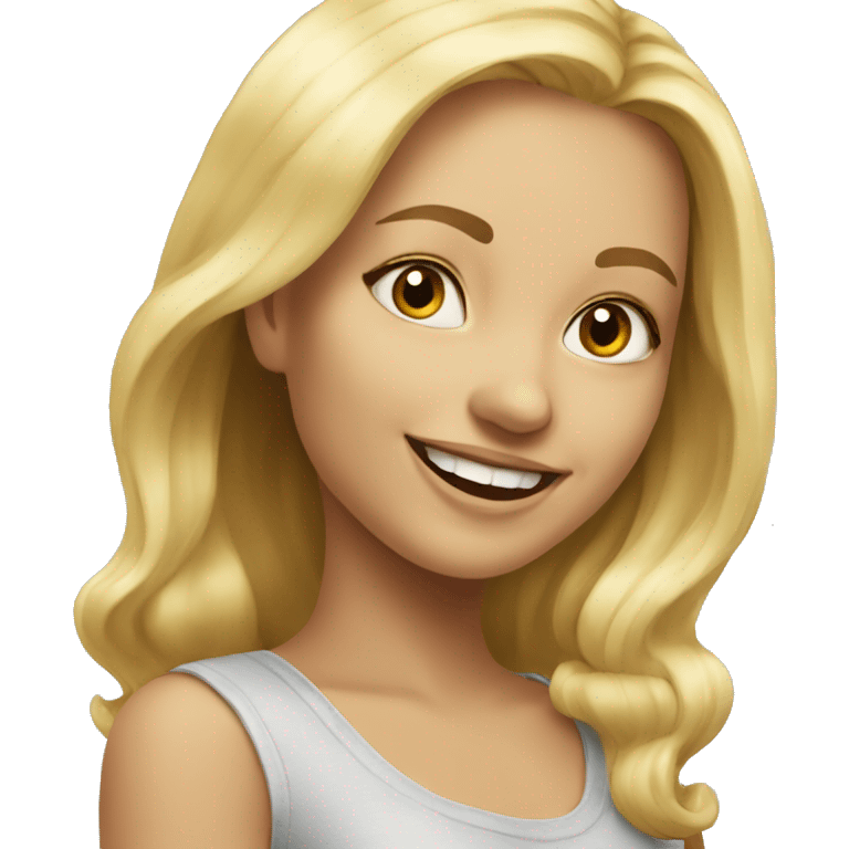 blonde girl smiling portrait small  emoji