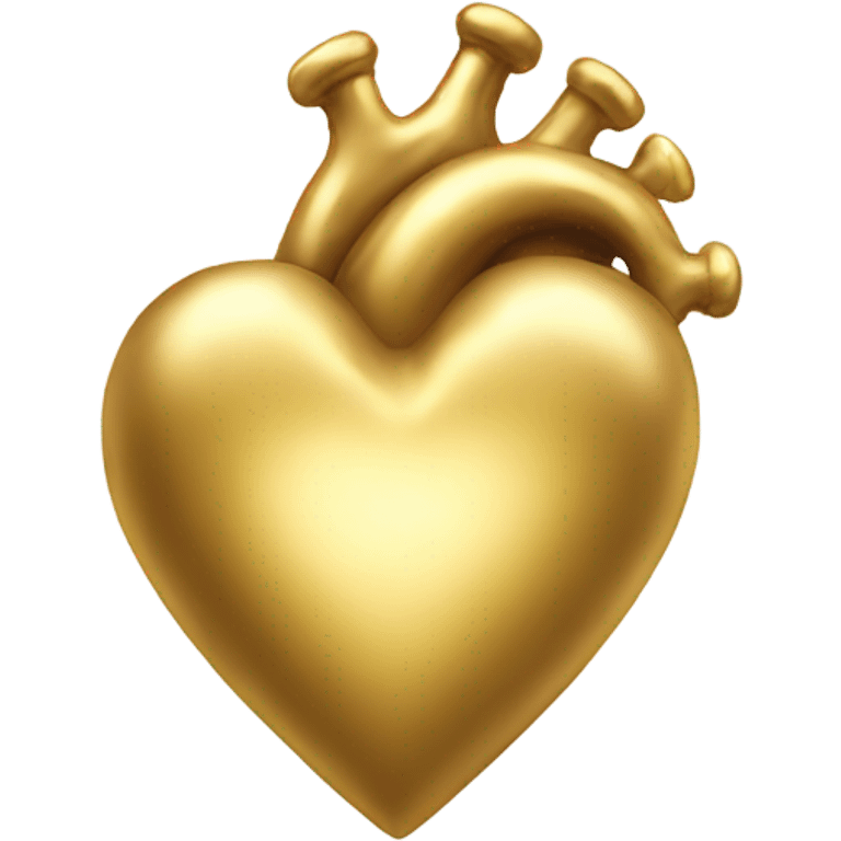 Gold cosmic heart emoji