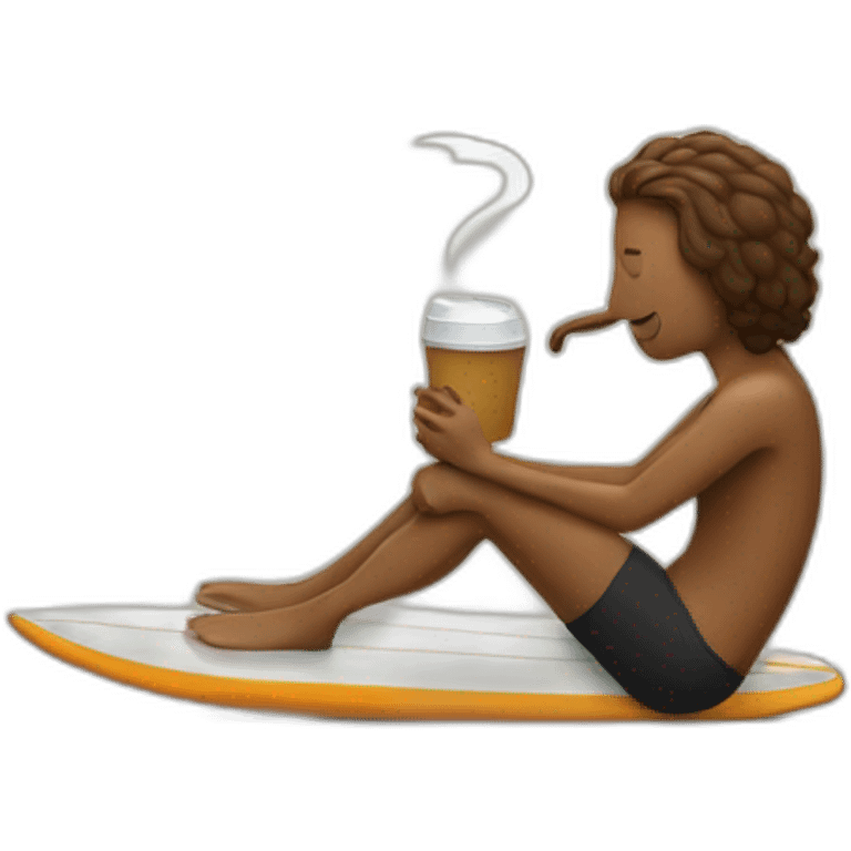 Surfer drinking coffee emoji