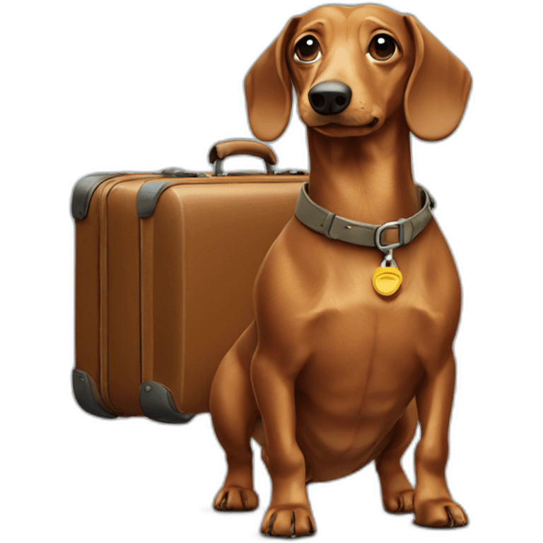 A dachshund with a suitcase emoji