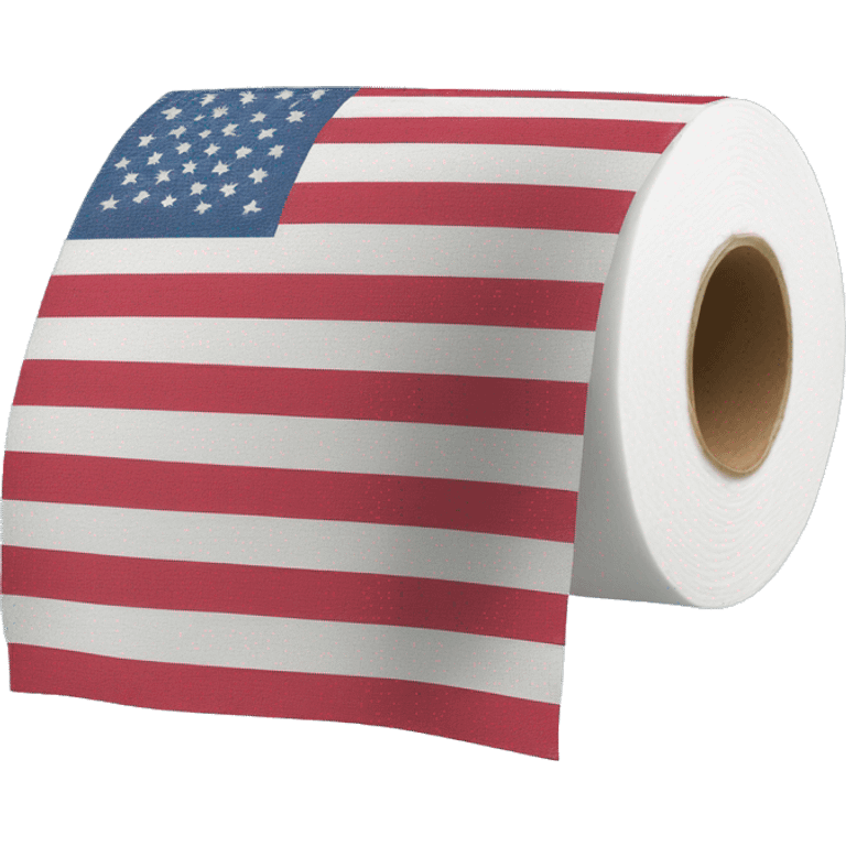 America flag on a toilet paper  emoji