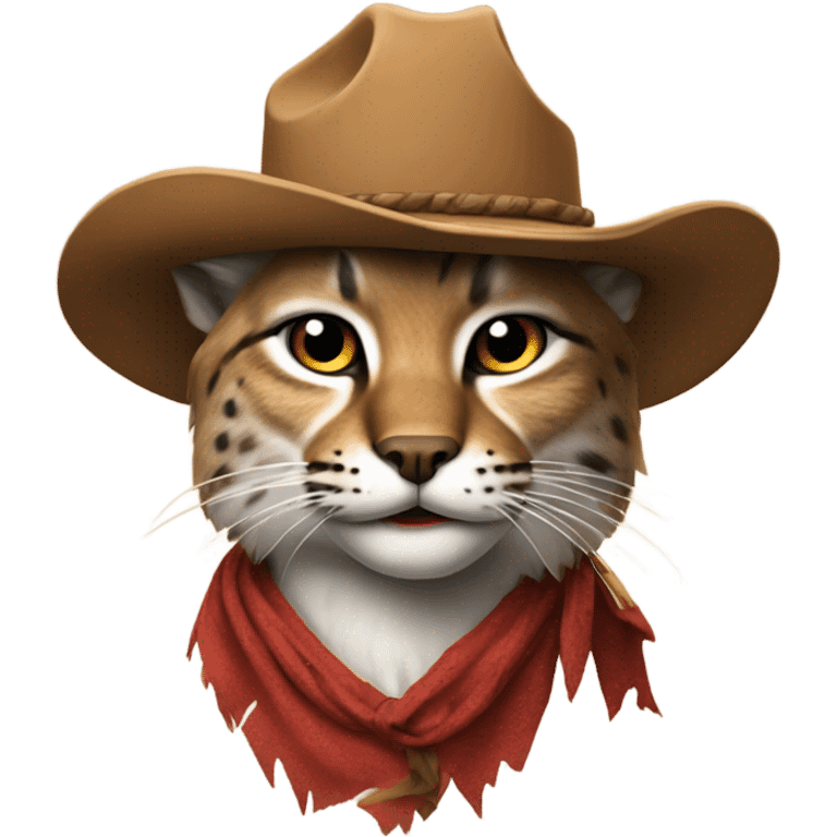 Bobcat wearing cowboy hat emoji