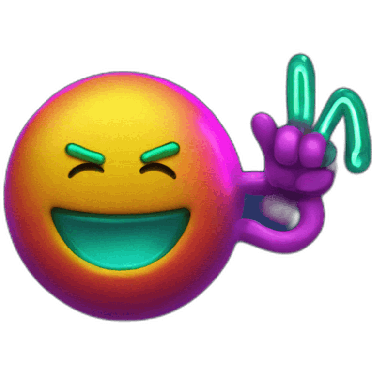 Juicy booty neon sign style man emoji