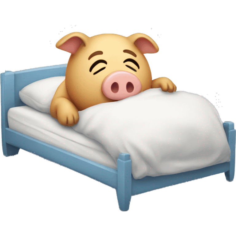 Sleep piggy in bed emoji