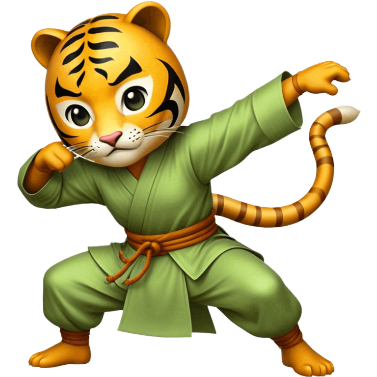 Cinematic Realistic Crouching Tiger, Hidden Dragon Pop Culture Emoji, showcasing a mystical portrayal of ancient martial arts rendered with dynamic textures and epic lighting. emoji