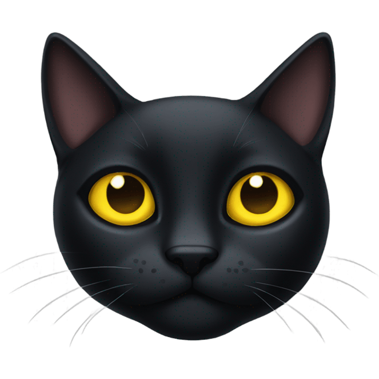 black cat yellow eyes laying down emoji