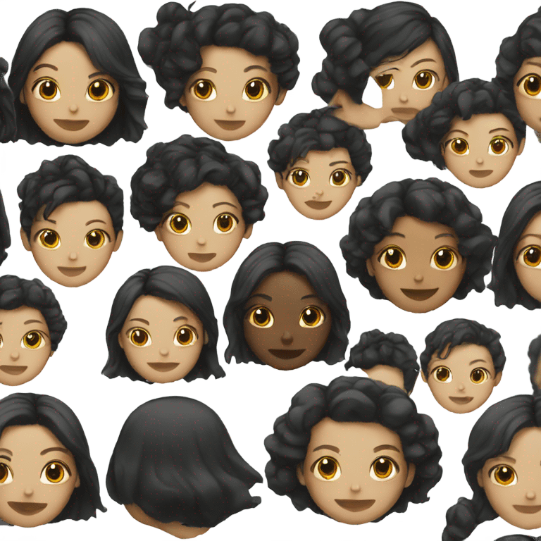 Female with black hair portrait emoji