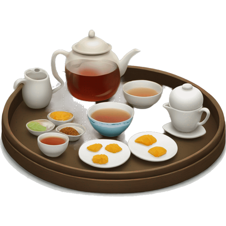 chinese tray with tea emoji