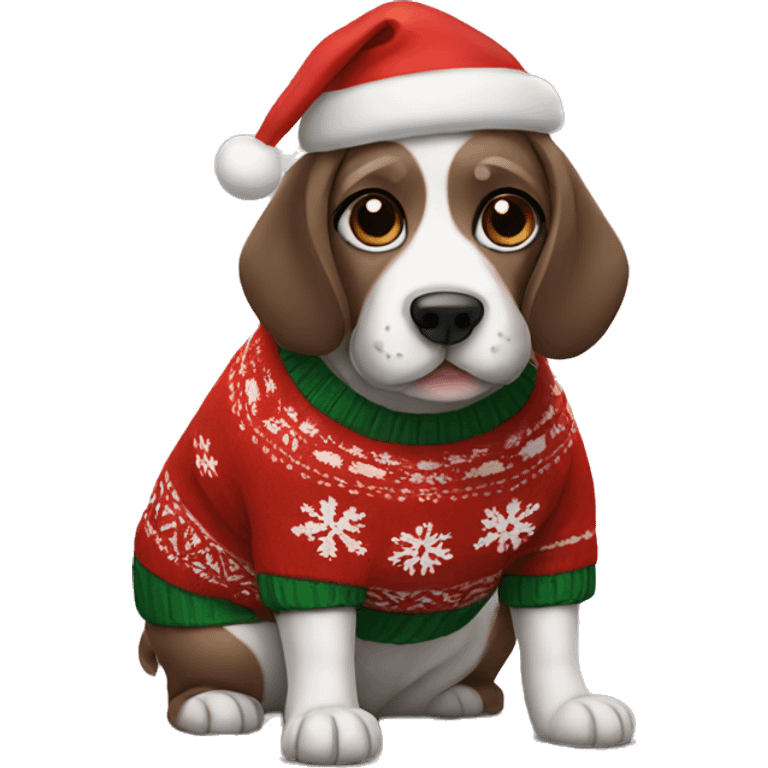 dog in christmas sweater emoji