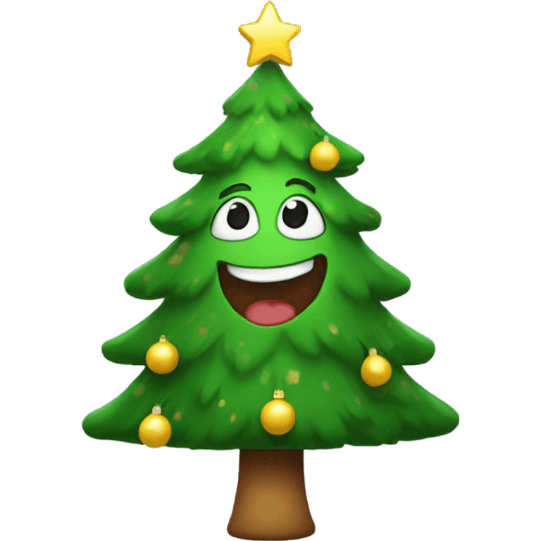 Happy Christmas tree emoji