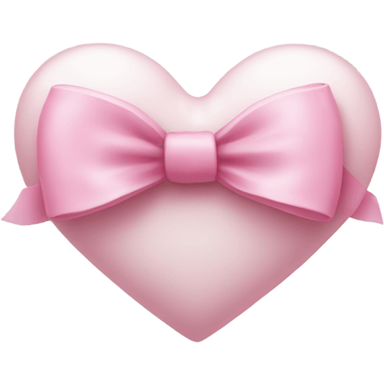 White heart with a pink bow on it  emoji