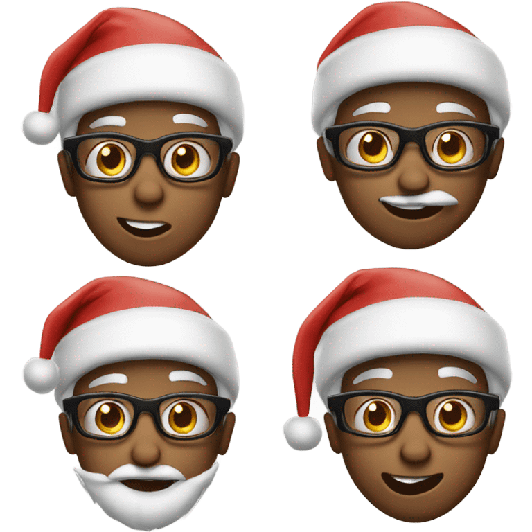 boy with glasses sticking tongue out santa claus emoji