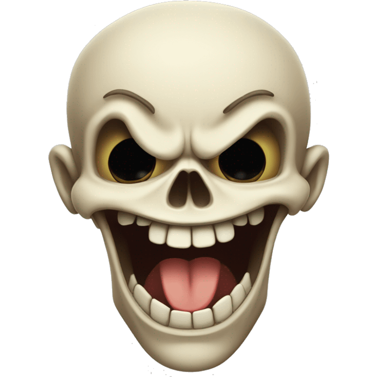 animated skull laughing with slight eye movement, devilish lokk emoji