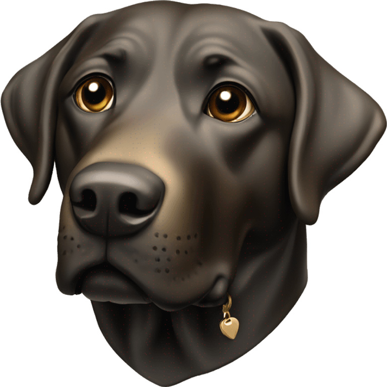 Labrador noir bronze collar emoji