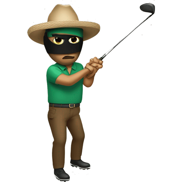 Mexican Bandit playing golf  emoji