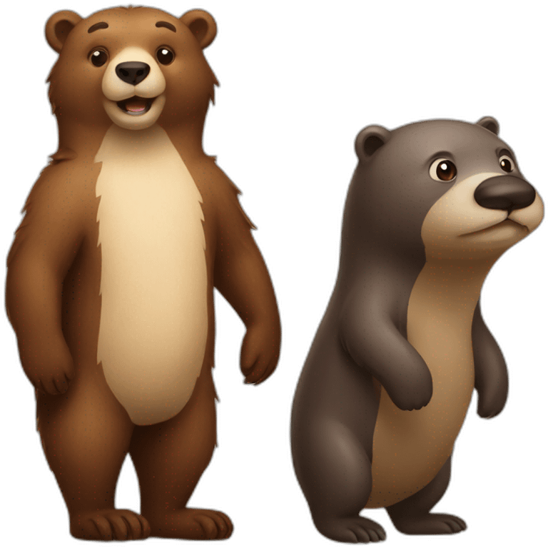 Bear and otter emoji