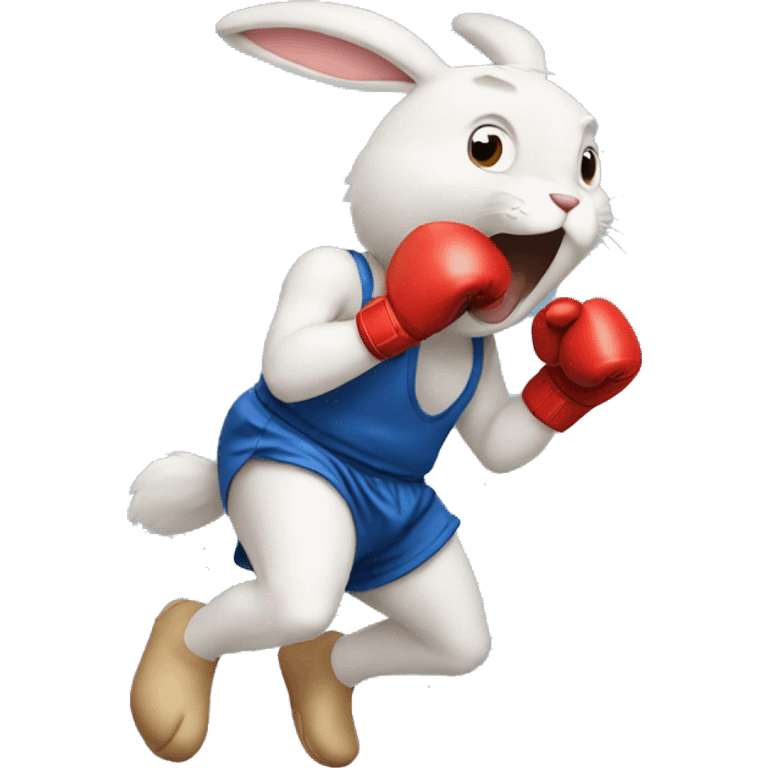 Rabbit boxing emoji