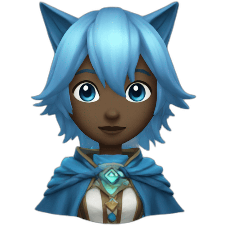 blue female miqo'te summoner emoji