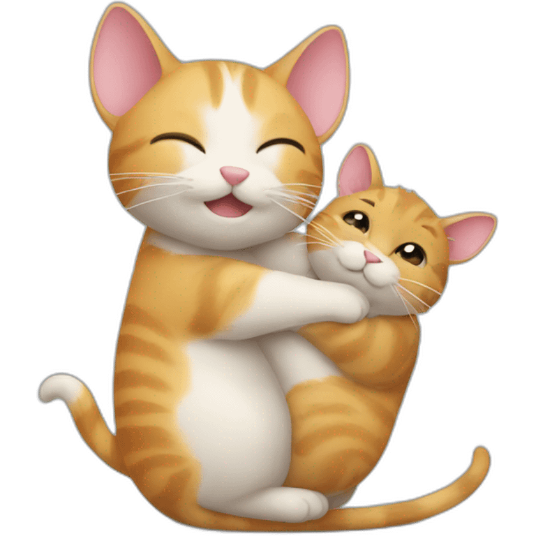 cat and mouse hugs  emoji