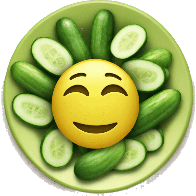 Smiley face with cucumbers emoji