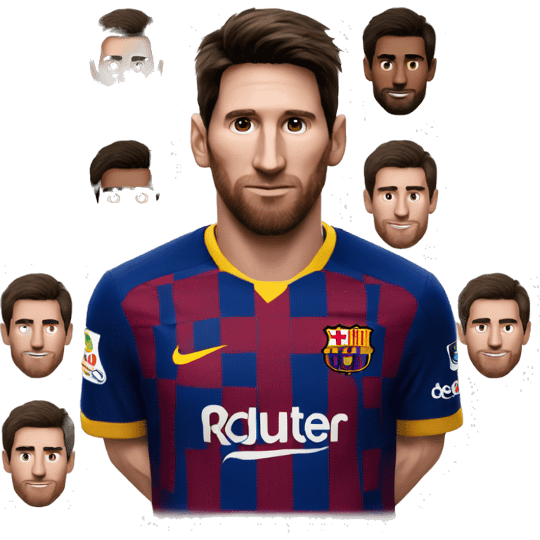 Messi in a barcelona shirt emoji