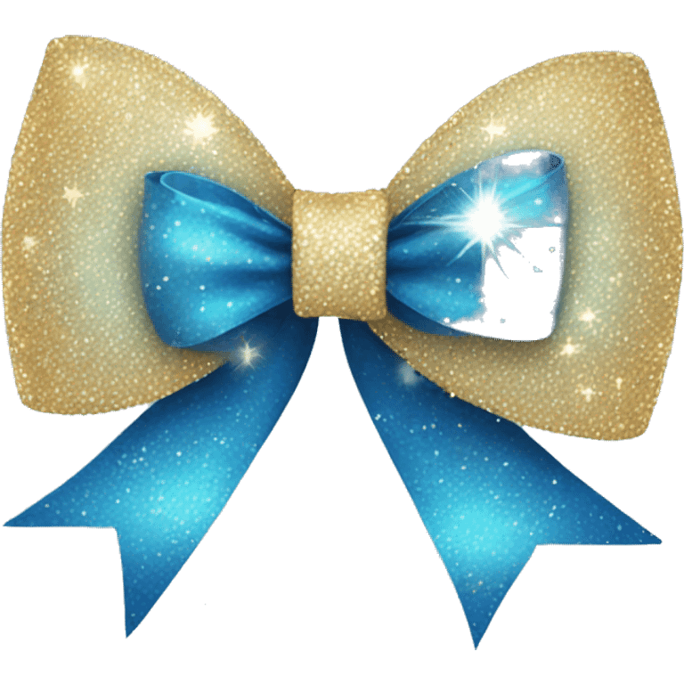 Blue bow with sparkles  emoji