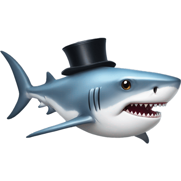 shark with tophat emoji