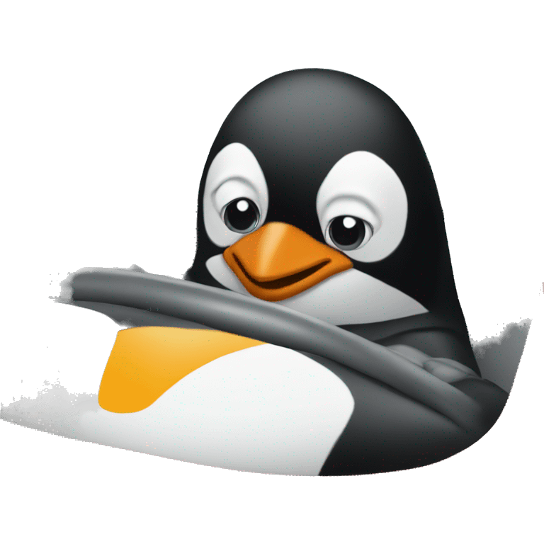 Penguin driving a car emoji