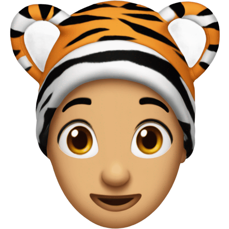 Tiger beanie hat with tiger ears emoji