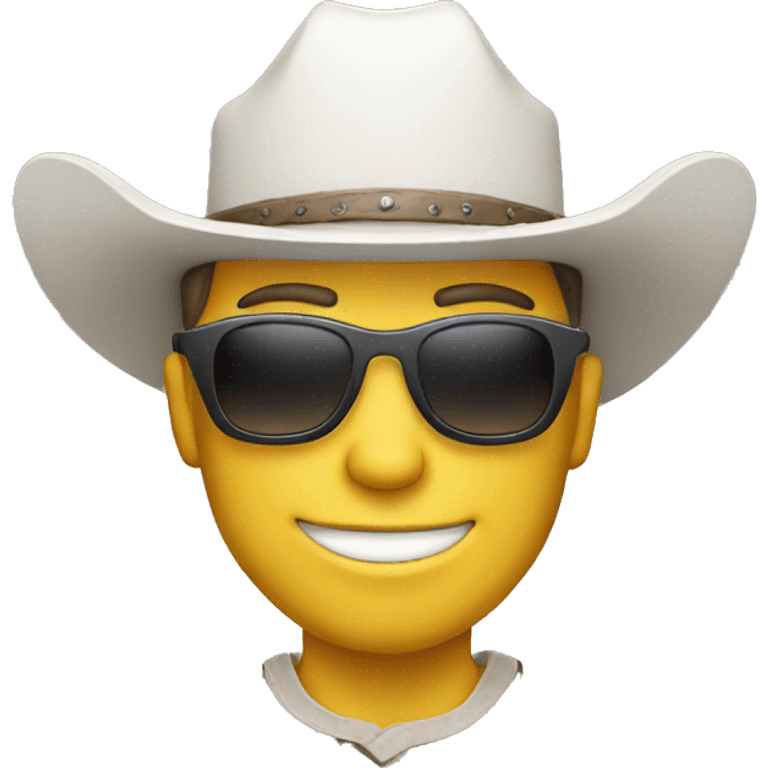 White cowboy with sunglasses smirking   emoji