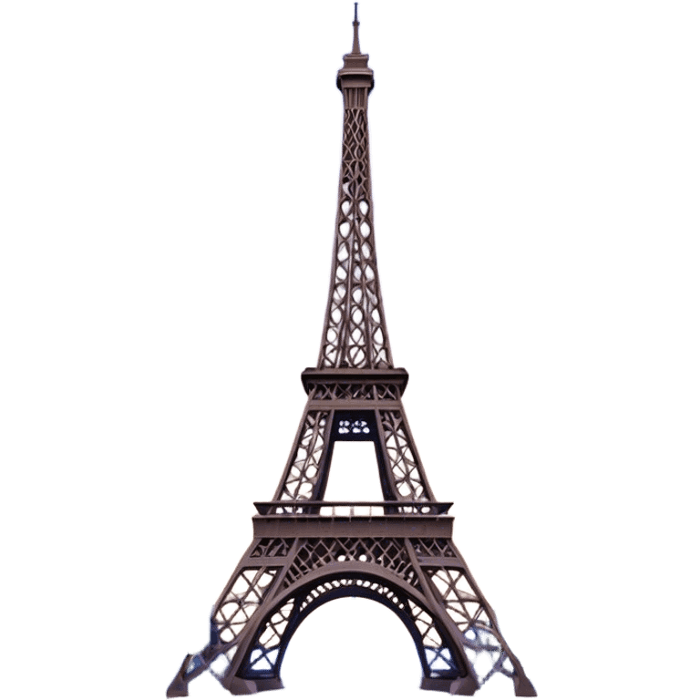 Cinematic Realistic Eiffel Tower Landmark Emoji, featuring the iron lattice structure illuminated against a twilight Parisian sky emoji