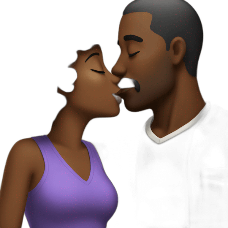 Black daddy kissing emoji