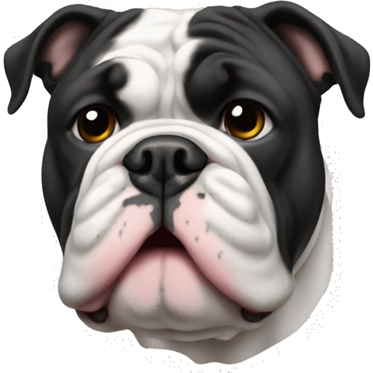 Black and white English bulldog  emoji