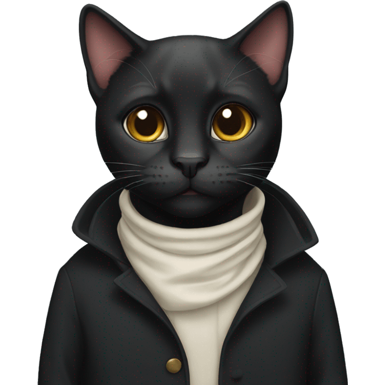 black coat cat emoji