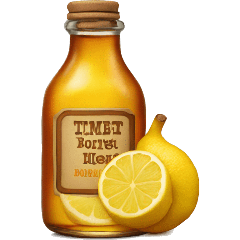 Fiery ginger, lemon and honey bourbon bottle emoji