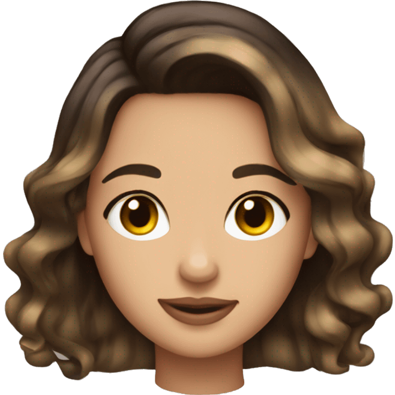 pretty brunette girl with balayage  emoji