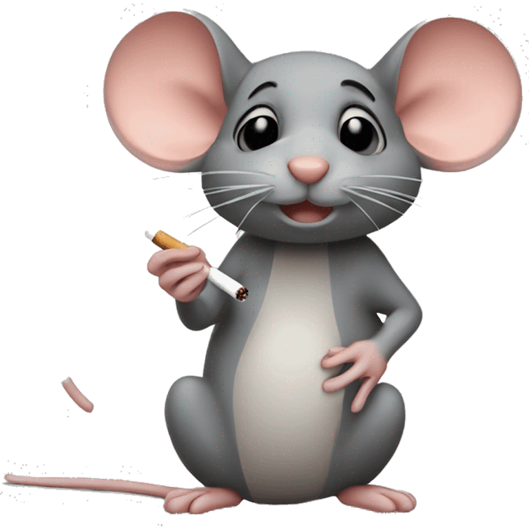 Mouse with a cigarette  emoji