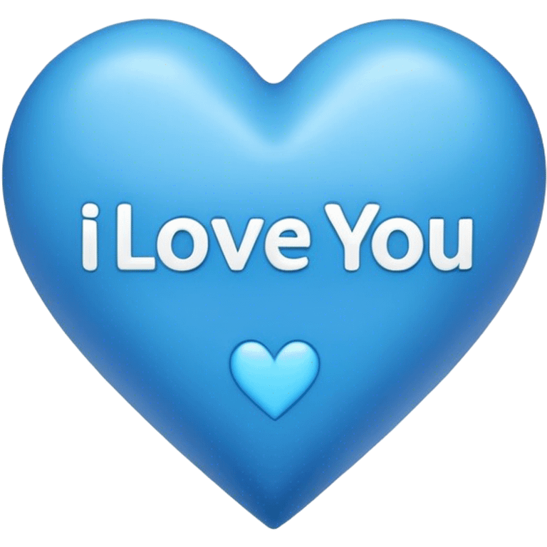 Blue heart with the words I Love You Ry in the middle  emoji