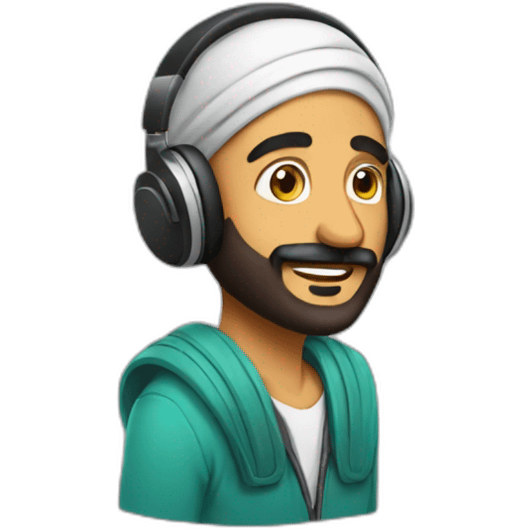 Sardar guy wearing headphones emoji