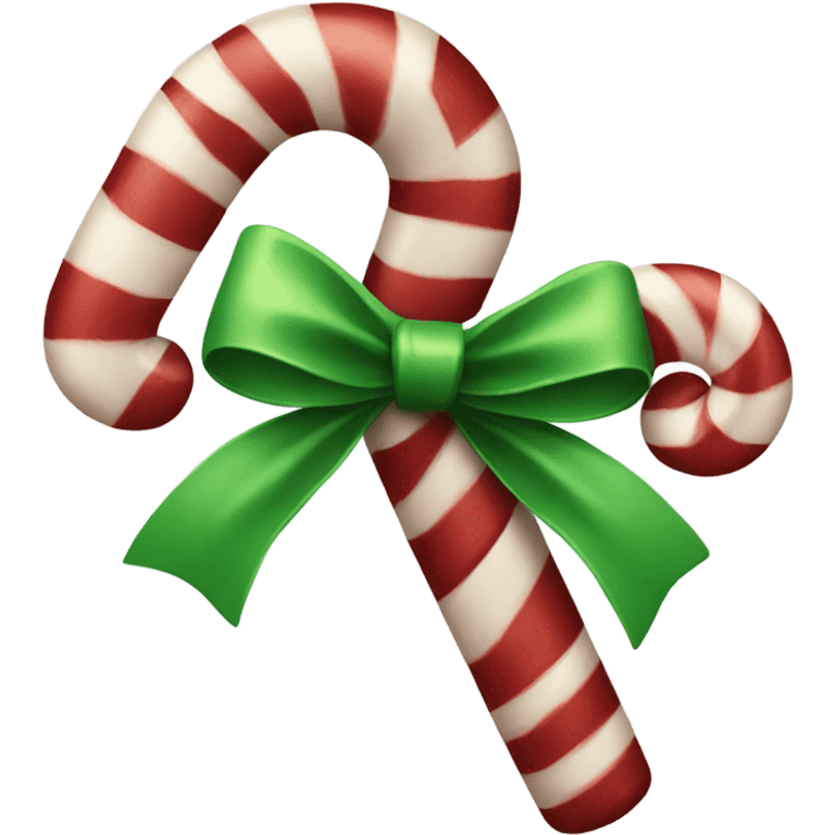 Candy cane with a bow emoji