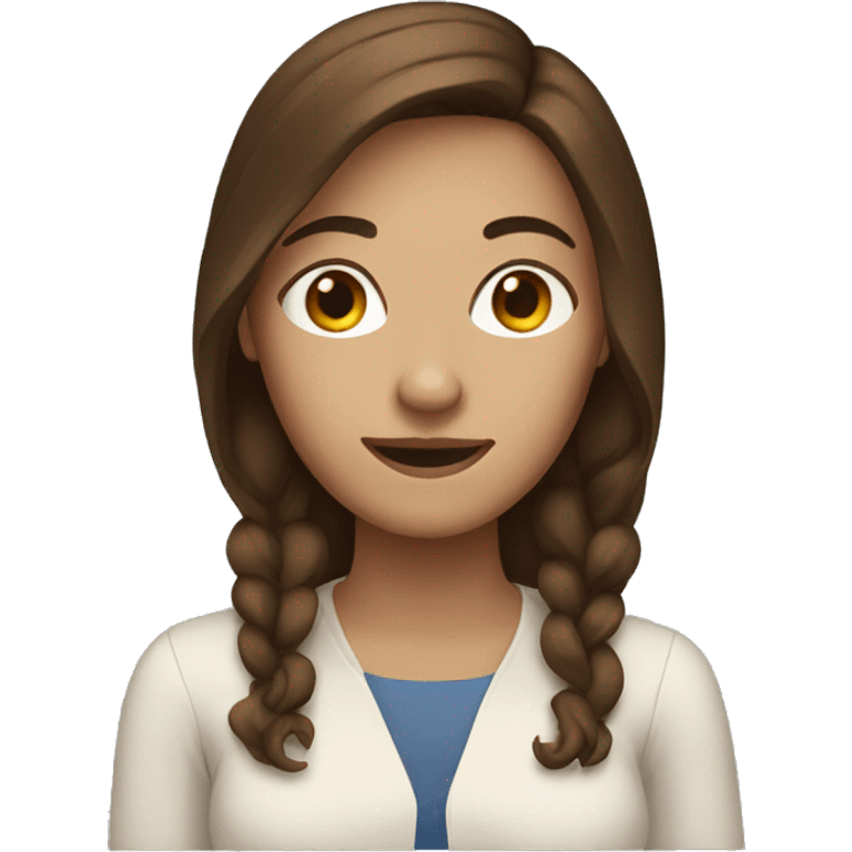 Women with brown hair emoji