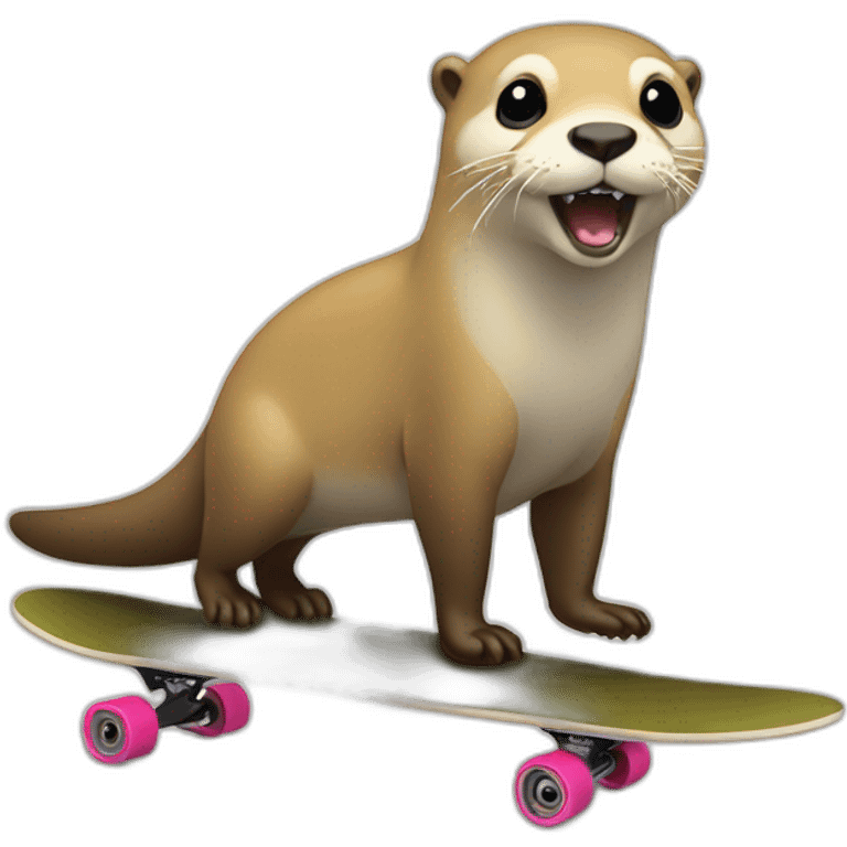 Blonde hair otter on surfskate emoji