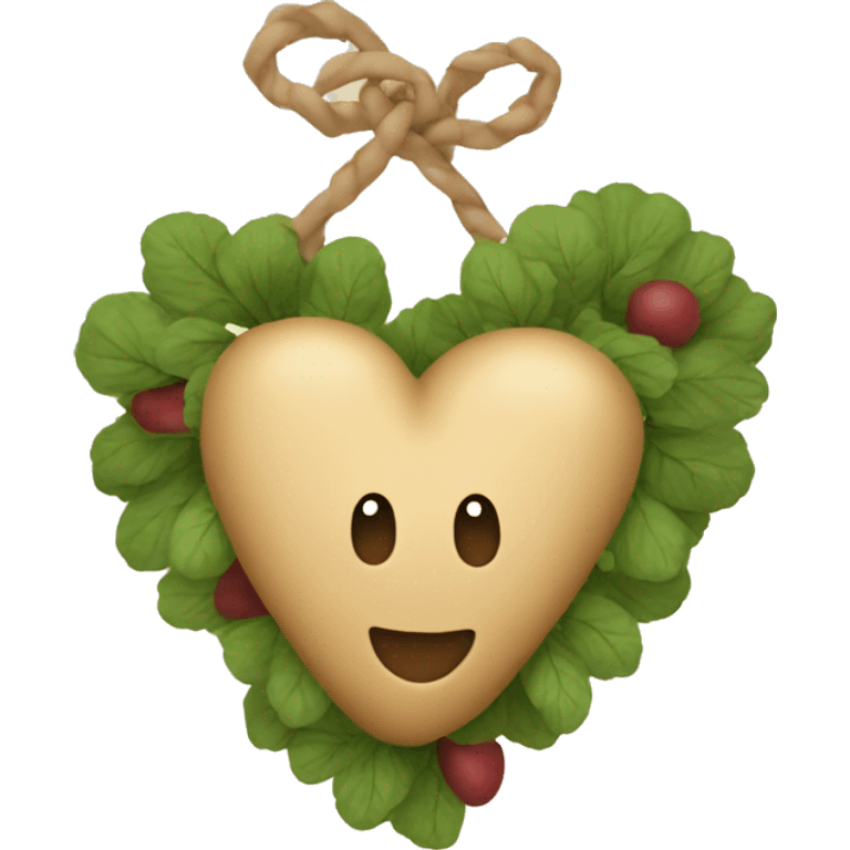 beige heart adorned with potatoes garland emoji