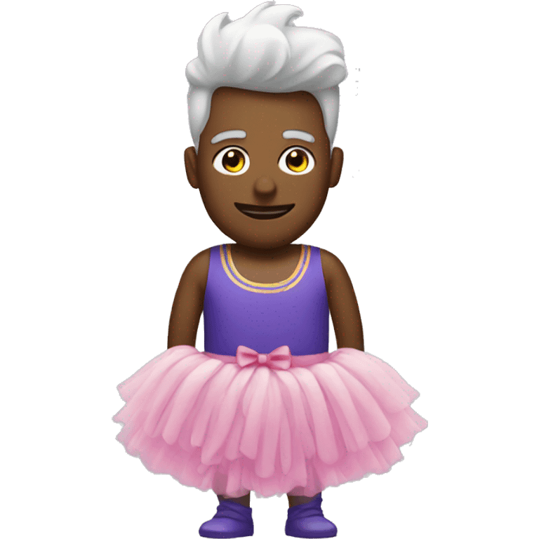 Man wearing a tutu emoji