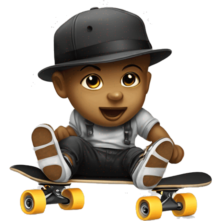 baby gangster skateboading emoji