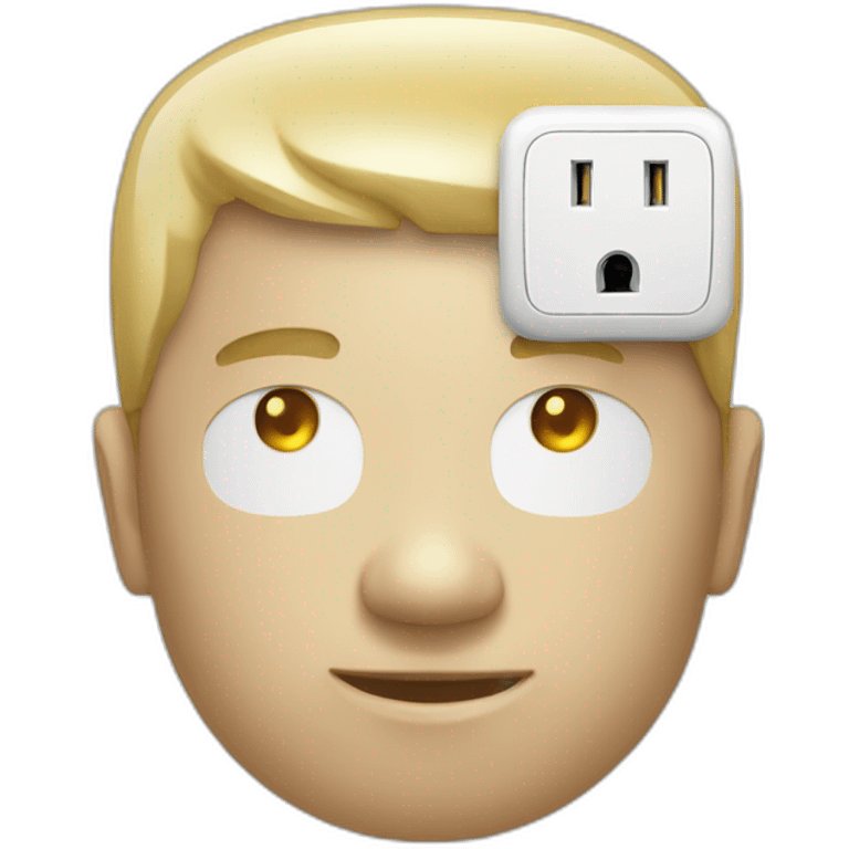 human with US power socket as head emoji