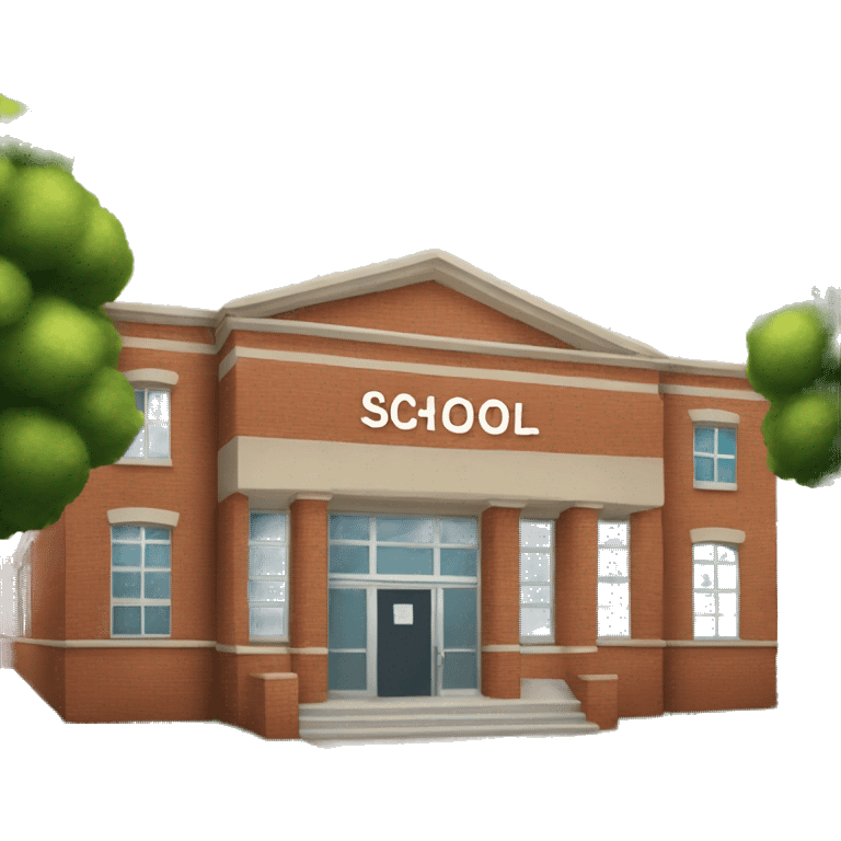 small school with sign that says "school" emoji